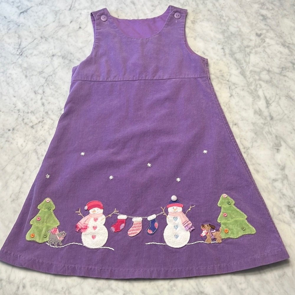 Purple Christmas girls corduroy jumper
